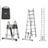 Лестница алюминиевая раскладная Stanley INTERTOOL Высота 3.8 м. Стремянка телескопическая трансформер СТЕНЛИ