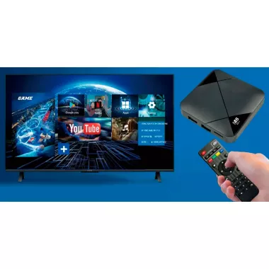 Игровая ТВ-приставка M8 mini 4K на Android TV с встроенным эмулятором ретро-игр и джойстиками