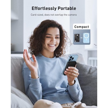 Магнитный павербанк 10000mAh MagSafe / Power Bank lightning / Повербанк магнитный беспроводной 22,5W