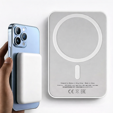 Магнитный павербанк 10000mAh MagSafe / Power Bank lightning / Повербанк магнитный беспроводной 22,5W