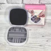 Маленькая дорожная шкатулка для украшений, мини-органайзер для украшений с зеркалом