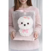 Мальтийская Болонка из 3D роз KR-22 24/24/30см