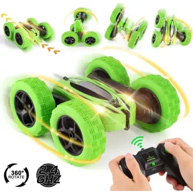 Машинка перевертыш вездеход трюковая на радиоуправлении Ydjia Stunt Car D828 Green
