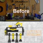 Металлическая настенная полка – органайзер Urbankit для хранения электроинструментов: шуруповерта, дрели, отверток, плоскогубцев и т.д.