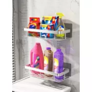 Металева полиця для ванної самоклеюча Bathroom shelf до 10 кг GREY