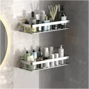 Металева полиця для ванної самоклеюча Bathroom shelf до 10 кг GREY