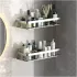 Металлическая полка для ванной самоклеющаяся Bathroom shelf до 10 кг GREY