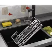 Металева полиця для ванної самоклеюча Bathroom shelf до 10 кг GREY