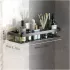 Металлическая полка для ванной самоклеющаяся Bathroom shelf до 10 кг GREY