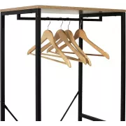 Металева вішалка для одягу / Стійка - рейка для одягу з полицею для взуття