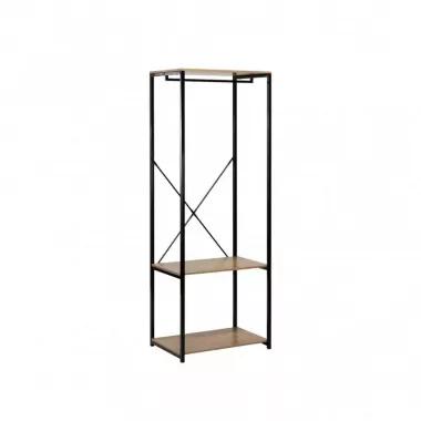 Металлическая вешалка для одежды / Стойка - рейка для одежды с полкой для обуви Металлическая вешалка для одежды / Стойка - рейка для одежды с полкой для обуви