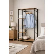 Металева відкрита шафа для спальні, передпокою, ванної / Відкрита вбиральня з полицями 167х90х40см