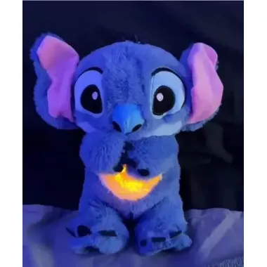 Мяка іграшка Стич (Stich) з мультфільму Ліло і Стич, дихає, світиться, колискова