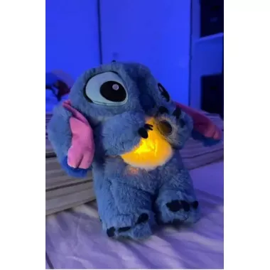 Мяка іграшка Стич (Stich) з мультфільму Ліло і Стич, дихає, світиться, колискова