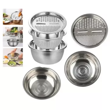 Багатофункціональний кухонний набір з нержавіючої сталі 3 в 1 Metal Basket Cutter Багатофункціональний кухонний набір з нержавіючої сталі 3 в 1 Metal Basket Cutter