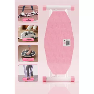 Многофункциональный складной балансировочный тренажер с цифровым дисплеем + Эспандеры TR-21