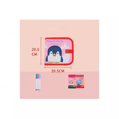 Многоразовый альбом для рисования с фломастерами – Penguin World