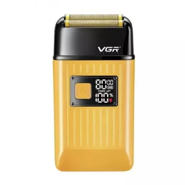 Мужская аккумуляторная электробритва VGR V-357 шейвер для сухого и влажного бритья, Waterproof IPX6, выдвижной триммер, LED Display