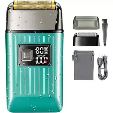 Мужская аккумуляторная электробритва VGR V-357 шейвер для сухого и влажного бритья, Waterproof IPX6, выдвижной триммер, LED Display