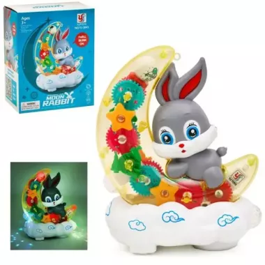 Музична іграшка-нічник Зайчик на місяць YJ3043 Музична іграшка-нічник Зайчик на місяць YJ3043
