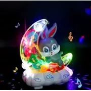 Музична іграшка-нічник Зайчик на місяць YJ3043