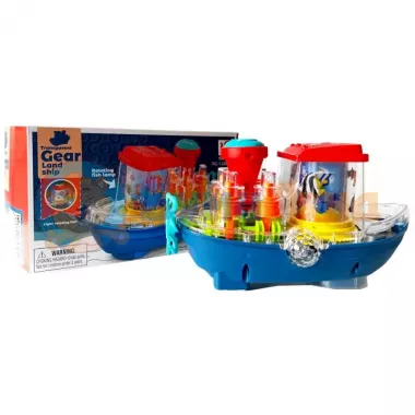 Музыкальный кораблик (подсветка, мелодии, колесо свободного хода, шестеренки) YJ 388-67 Музыкальный кораблик (подсветка, мелодии, колесо свободного хода, шестеренки) YJ 388-67