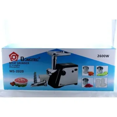 Мясорубка DOMOTEC MS 2020 + соковитискач, Електромясорубка 2600W, Потужна мясорубка з насадками Мясорубка DOMOTEC MS 2020 + соковитискач, Електромясорубка 2600W, Потужна мясорубка з насадками