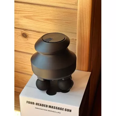 Минимассажер для глубоких тканей / Электрический ручной массажер с 4 головками для мышц спины, шеи, головы Минимассажер для глубоких тканей / Электрический ручной массажер с 4 головками для мышц спины, шеи, головы