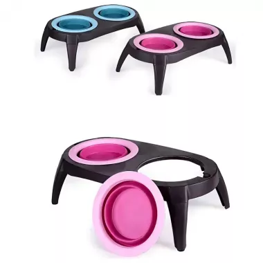 Миска Pet Bowl Set двойная на сложной подставке для собак и кошек