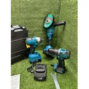 Набор 3в1 аккумуляторных инструментов в кейсе: болгарка/шуруповерт/гайковерт