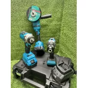 Набор 3в1 аккумуляторных инструментов в кейсе: болгарка/шуруповерт/гайковерт