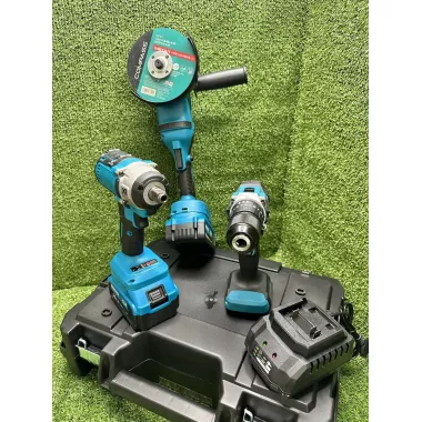 Набор 3в1 аккумуляторных инструментов в кейсе: болгарка/шуруповерт/гайковерт