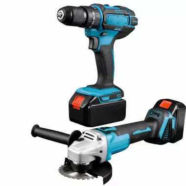 Набор аккумуляторных инструментов шуруповерт + болгарка  48V (2 акб) Синий