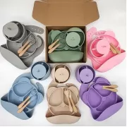 Набор детской посуды, 6 предметов / Набор детской силиконовой посуды