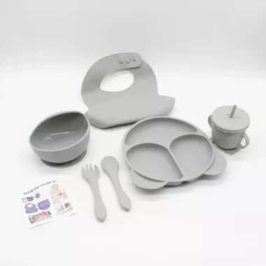 Набор детской посуды, 6 предметов / Набор детской силиконовой посуды
