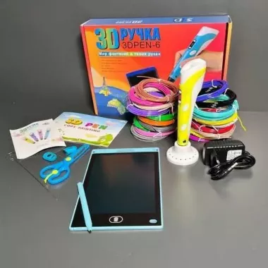 Набор для творчества 3D ручка 3D Pen-6 c LCD дисплеем + графический планшет + трафареты + 100 м пластика в комплекте