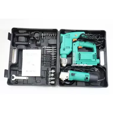 Набор инструментов 3в1 Дрель, Лобзик, Болгарка с набором сверл и бит