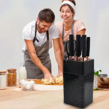 Набор кухонных ножей на подставке Knife Set 7 предметов из нержавеющей стали