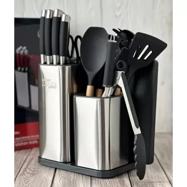 Набор кухонных ножей и принадлежностей Zep-Line ZP-047 на подставке 17 предметов Набор кухонных ножей и принадлежностей Zep-Line ZP-047 на подставке 17 предметов