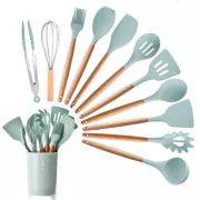 Набор кухонных принадлежностей силиконовый Kitchen Set RB-2239 бирюзовый (12 предметов)