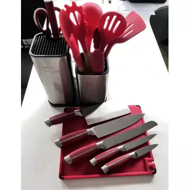 Набор ножей и кухонная утварь лопатки для кухни 17 в 1 дошечка для нарезки на тройной подставке, ножницы с напильником для заточки Zepline ZP-046 Набор ножей и кухонная утварь лопатки для кухни 17 в 1 дошечка для нарезки на тройной подставке, ножницы с напильником для заточки Zepline ZP-046