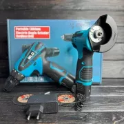 Набор электро инструменту 2в1/ Шуруповёрт+Болгарка мини 2 акб 12V AT-AG7501-2