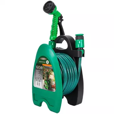 Набор поливочный шланг BlueBird BB-4208 10м на катушке пистолет с распылителем 7-ми режимный Набор поливочный шланг BlueBird BB-4208 10м на катушке пистолет с распылителем 7-ми режимный