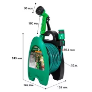 Набор поливочный шланг BlueBird BB-4208 10м на катушке пистолет с распылителем 7-ми режимный