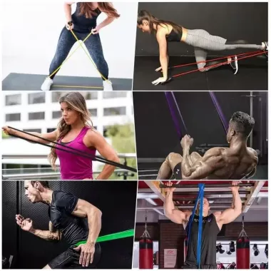 Набор резинок для подтягиваний 5шт, резиновые петли-эспандеры для фитнеса Набор резинок для подтягиваний 5шт, резиновые петли-эспандеры для фитнеса