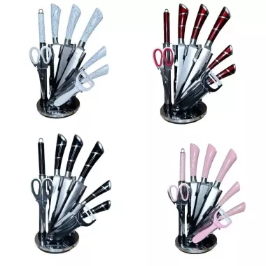 Набор столовых ножей+ножницы+чистка 9 предметов Набор столовых ножей+ножницы+чистка 9 предметов