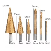 Набор ступенчатых сверл с титановым покрытием 6 штук в кейсе