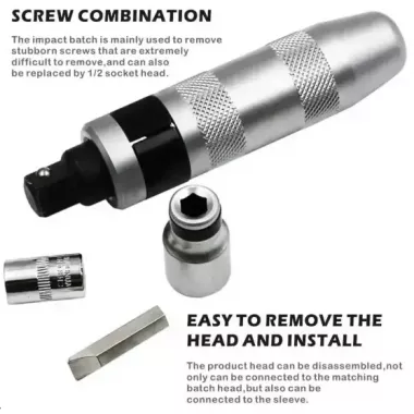 Набор ударных отверток 14 предметов с переходником и битами, ударно-поворотная отвертка 1/2