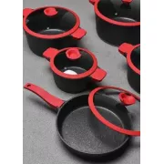 Набор из 4 кастрюль и сковородки со стеклянными крышками и антипригарным покрытием XW-10 Набор из 10 предметов