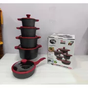 Набор из 4 кастрюль и сковородки со стеклянными крышками и антипригарным покрытием XW-10 Набор из 10 предметов